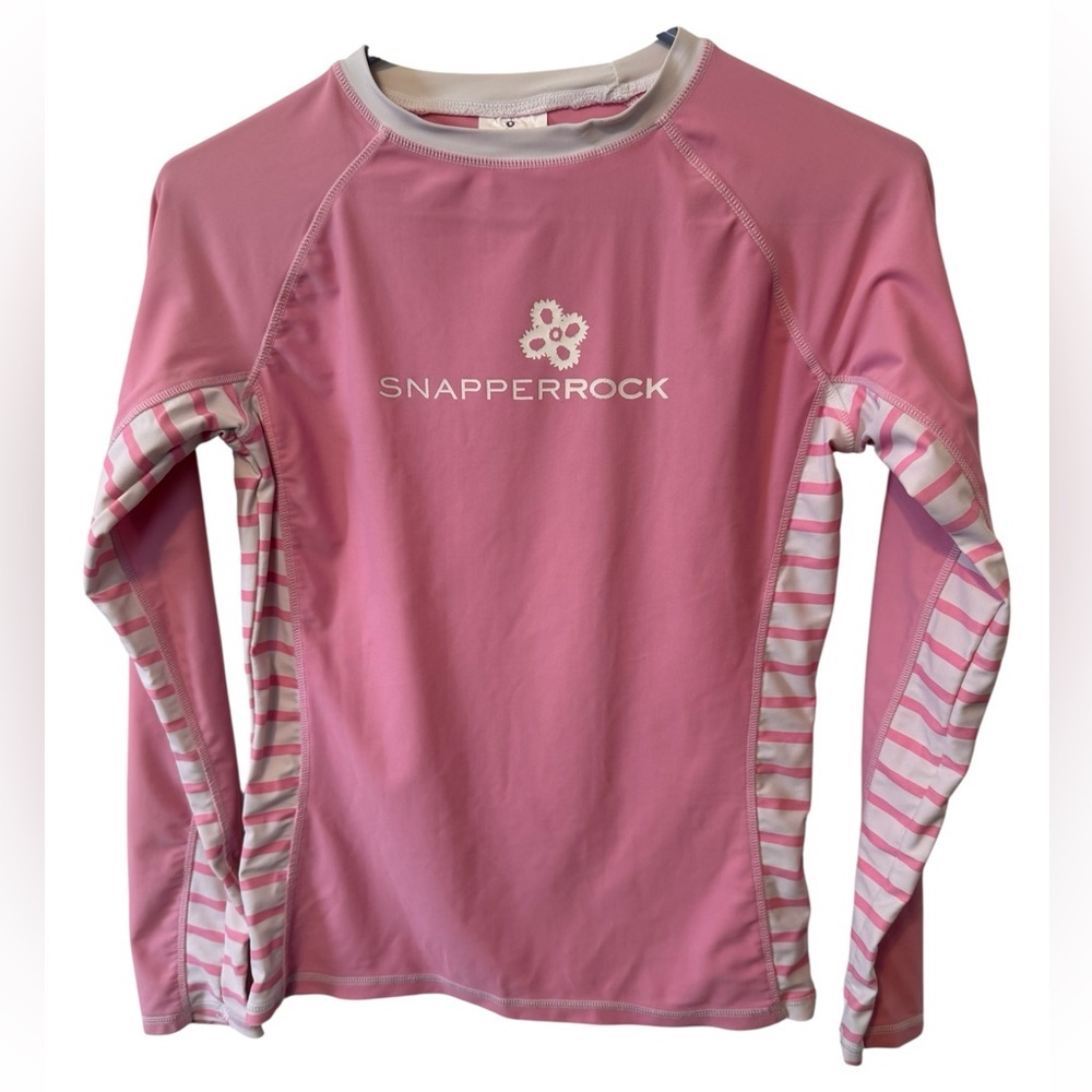 Snapper Rock Pink and White Rash Guard Size Kids 14